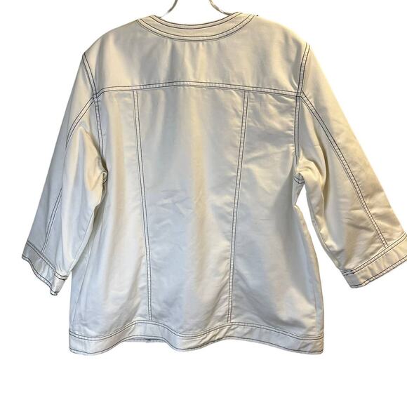 Alfred Dunner, White Open Front Jacket, Butterfly, 14 - Picture 5 of 11